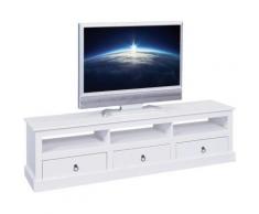 "Massivholz TV-Board "Roma" mit 3 Schubladen weiß"