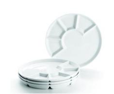 4er-Set Porzellan Fondue-Teller Ø24 cm weiß