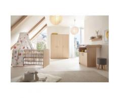 Komplett Kinderzimmer Classic Buche (Kombi-Kinderbett 70 x 140 cm mit Umbaukit, Wickelkommode und Kleiderschrank 3-trg.), Holzdekor Buche holzfarben