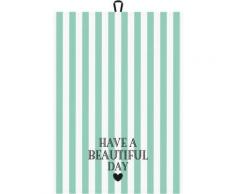 "2-tlg. Geschirrtücher Set "Beautiful Day" mint/weiß"