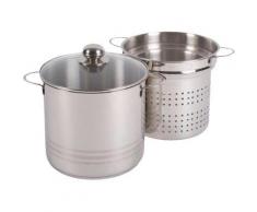 "Edelstahl Spaghettitopf Topf "Brilliant" mit Glasdeckel ø 20 cm silber"