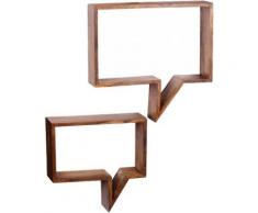"2-tlg. Sheesham Wandregal Set "Sprechblase" Massivholz braun"