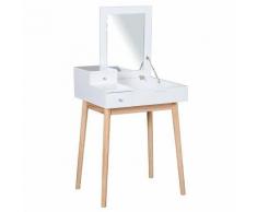 Schminktisch mit Schubladen und Spiegel 60x50x85,5 cm weiß