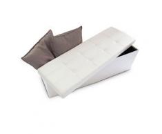 Faltbare Sitz-Bank & Truhe, Kunstleder, 38x114 cm weiß