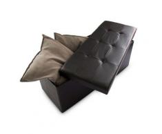 Faltbare Sitz-Bank & Truhe, Kunstleder, 38x76 cm schwarz