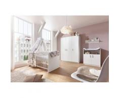 Komplett Kinderzimmer Classic White (Kombi-Kinderbett 70 x 140 cm mit Umbaukit, Wickelkommode und Kleiderschrank 3-trg.), Dekor weiß