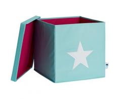 Ordnungsbox Stern, mit stabilem Deckel, mint/weiß