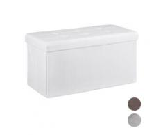 Faltbare Sitz-Bank & Truhe, Leinen-Bezug, 38x76 cm blau