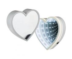 "Wandspiegel "Enlighted Heart", warmweiß, 18 LEDs, Ø20 cm, batteriebetrieben"