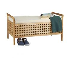 Faltbare Sitz-Bank mit 6 Schubladen, Kunstleder beige