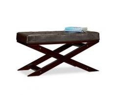 Sitzbank mit Polster ohne Lehne, 76x38 cm braun