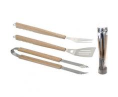 3-tlg. Grillbesteck Set silber