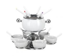 "21-tlg. Fondue Set "Sarina" Fleisch, silber/weiß Erwachsene"