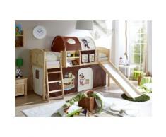 Spielbett Ekki Country, Kiefer massiv, natur lackiert, Pirat, braun-beige, 90 x 200 cm beige/braun