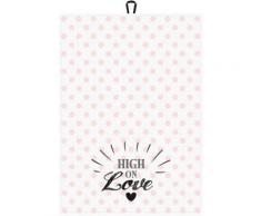"2-tlg. Geschirrtücher Set "High on Love" schwarz/weiß"