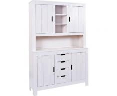 "Massivholz Buffet-Schrank "Wood" B 139 cm, H200 cm weiß"