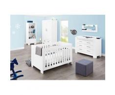 Komplett Kinderzimmer ICE groß, (Kinderbett, Wickelkommode breit und 2-türiger Kleiderschrank), weiß edelmatt