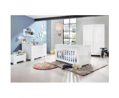 Komplett Kinderzimmer Sky, extrabreit, 3-tlg. (Kinderbett 70 x 140 cm, extrabreite Wickelkommode und Kleiderschrank 2-türig), weiß lackiert
