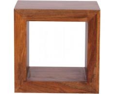 "Sheesham Regal "Block" Massivholz, 1 Fach, 44x44 cm braun"