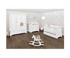 Komplett Kinderzimmer EMILIA, 3-tlg. (Kinderbett, Wickelkommode und 3-türiger Kleiderschrank), weiß lackiert