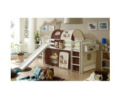 Spielbett Theo R, Buche massiv, weiß lackiert, Pirat, braun-beige, 90 x 200 cm beige/braun