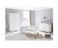 Komplett Kinderzimmer NINA extrabreit, (Kinderbett, Wickelkommode extrabreit und Kleiderschrank 2-trg.), Fichte weiß lasiert