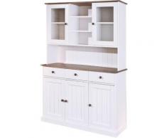 "Massivholz Buffet -Schrank "Country" B 131 cm, H191 cm braun/weiß"