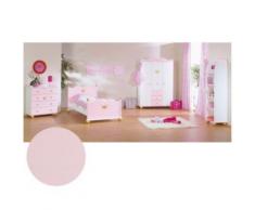 Komplett Jugendzimmer PRINZESSIN KAROLIN, 3-tlg. (Jugendbett, Kommode und 3-türiger Kleiderschrank), Fichte massiv/Weiß-Rosa lasiert rosa