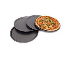 4er-Set Pizza Backblech Ø 33cm anthrazit