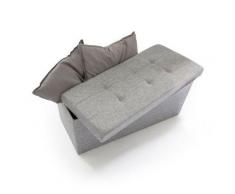Faltbare Sitz-Bank & Truhe, Leinen-Bezug, 38x76 cm grau