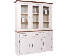 "Massivholz Buffet-Schrank "Sylt" 171x51x212 cm braun/weiß"