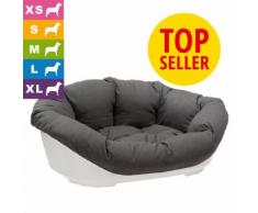 Ferplast Hundekorb Siesta Deluxe weiß mit Überzug Sofà - Anthrazit - L 93 x B 68 x H 28 cm (Größe 10)