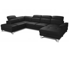 JUSTyou Kelyan Echtleder Wohnlandschaft Echtleder MONTEBELLO Schwarz