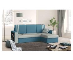 JUSTyou Wilona Ecksofa Rechts Stoffbezug NEO Blau Grau