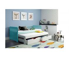 JUSTyou Briko Funktionsbett Blau Weiß 90x188 cm