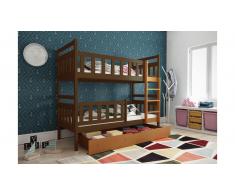 JUSTyou Tobi Etagenbett Nussbaum Erle 80x160 cm
