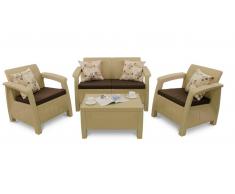 JUSTyou Corfu Gartenmöbelset Beige Braun