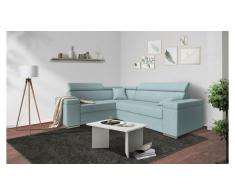 JUSTyou Tarin Ecksofa Links Velours AMORE Pastellblau