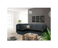 JUSTyou Oswin Ecksofa Links Mikrofaser SUEDINE Dunkelgrau Schwarz