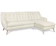 JUSTyou Genise Echtleder Ecksofa Echtleder MONTEBELLO Creme