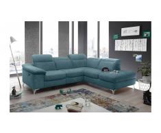 JUSTyou Detroit Ecksofa Rechts Meerblau