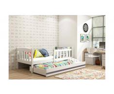 JUSTyou Frank mit Extrabett Funktionsbett 90x200 cm Weiß Graphit