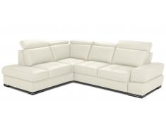 JUSTyou Iness Echtleder Ecksofa Echtleder MONTEBELLO Creme