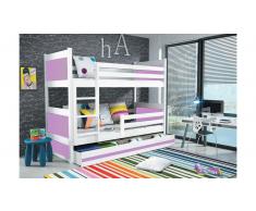 JUSTyou Lora Etagenbett 80x160 cm Weiß Lilla