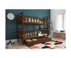 JUSTyou Tobi Etagenbett Nussbaum 80x185 cm