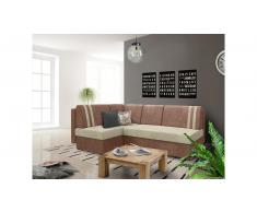 JUSTyou Oswin Ecksofa Links Mikrofaser SUEDINE Braun Beige
