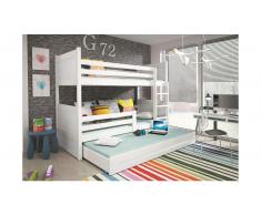 JUSTyou Lora mit Extrabett Etagenbett 90x200 cm Weiß Weiß