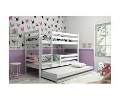 JUSTyou Kera mit Extrabett Etagenbett 80x190 cm Weiß Graphit