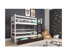JUSTyou Nodi Etagenbett Weiß Wenge 80x160 cm