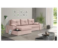 JUSTyou Hattie Ecksofa Links Velours SOFIA Pastelrosa